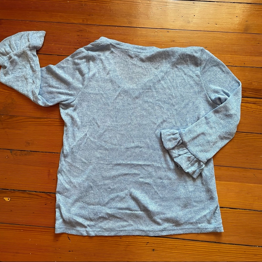 ASOS knit v-neck, baby blue, cute details on sleeves - Picture 8 of 11